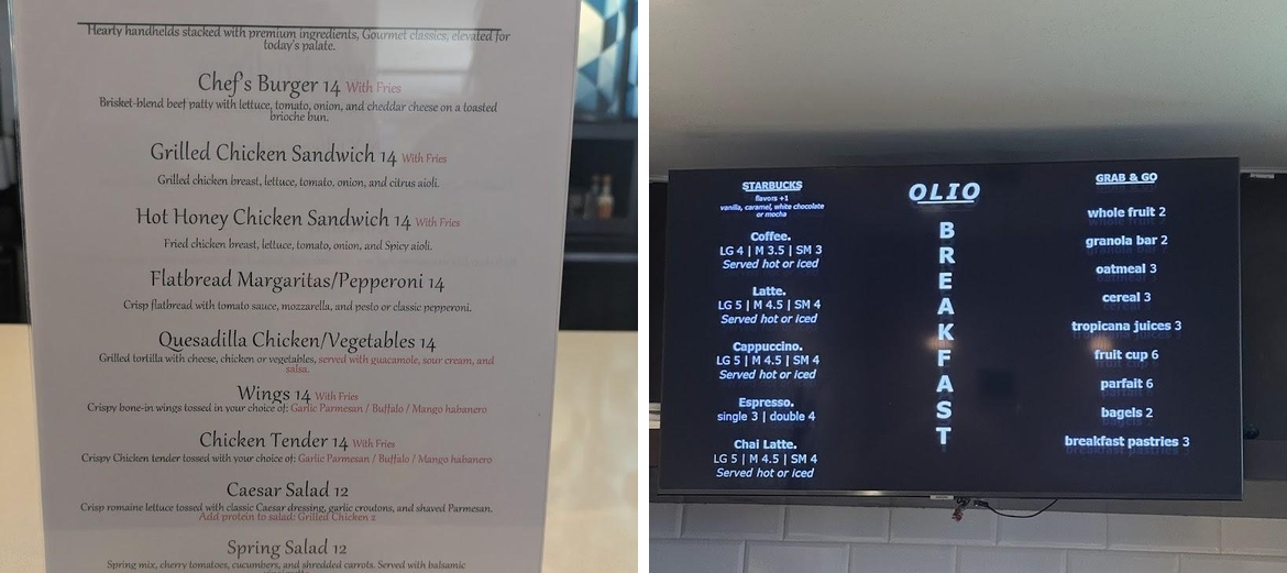 OLIO Menu